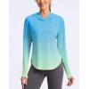 imageG Gradual Womens UPF 50 Sun Shirt with Hoodie Long Sleeve UV Protection Shirts Lightweight Hiking Fishing Shirts for WomenGreenYellow Gradient
