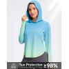 imageG Gradual Womens UPF 50 Sun Shirt with Hoodie Long Sleeve UV Protection Shirts Lightweight Hiking Fishing Shirts for WomenGreenYellow Gradient