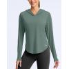 imageG Gradual Womens UPF 50 Sun Shirt with Hoodie Long Sleeve UV Protection Shirts Lightweight Hiking Fishing Shirts for WomenMalachite Green