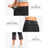 imageG Gradual Womens Yoga Capri Pants with Zipper Pocket High Waist Leggings Crop Straight Leg Workout Exercise Capris for WomenBlack