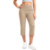 imageG Gradual Womens Yoga Capri Pants with Zipper Pocket High Waist Leggings Crop Straight Leg Workout Exercise Capris for WomenKhaki