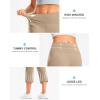 imageG Gradual Womens Yoga Capri Pants with Zipper Pocket High Waist Leggings Crop Straight Leg Workout Exercise Capris for WomenKhaki