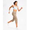 imageG Gradual Womens Yoga Capri Pants with Zipper Pocket High Waist Leggings Crop Straight Leg Workout Exercise Capris for WomenKhaki