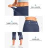 imageG Gradual Womens Yoga Capri Pants with Zipper Pocket High Waist Leggings Crop Straight Leg Workout Exercise Capris for WomenNavy