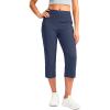 imageG Gradual Womens Yoga Capri Pants with Zipper Pocket High Waist Leggings Crop Straight Leg Workout Exercise Capris for WomenNavy