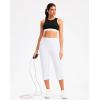 imageG Gradual Womens Yoga Capri Pants with Zipper Pocket High Waist Leggings Crop Straight Leg Workout Exercise Capris for WomenWhite
