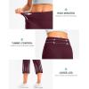 imageG Gradual Womens Yoga Capri Pants with Zipper Pocket High Waist Leggings Crop Straight Leg Workout Exercise Capris for WomenWine Red