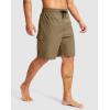 imageMens Swim Trunks No Liner 9 Board Shorts Quick Dry Bathing Suit Swimming Beach Shorts for Men with 3 PocketsDark Khaki