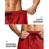 imageMens Swim Trunks No Liner 9 Board Shorts Quick Dry Bathing Suit Swimming Beach Shorts for Men with 3 PocketsRed