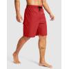 imageMens Swim Trunks No Liner 9 Board Shorts Quick Dry Bathing Suit Swimming Beach Shorts for Men with 3 PocketsRed