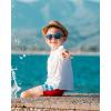 imageToddler Boys Swim Shirt Long Sleeve Rash Guard UPF 50 Sun Protection Shirts for Baby Kids Quick DryAwhite