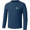 imageToddler Boys Swim Shirt Long Sleeve Rash Guard UPF 50 Sun Protection Shirts for Baby Kids Quick DryDark Blue