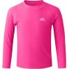 imageToddler Boys Swim Shirt Long Sleeve Rash Guard UPF 50 Sun Protection Shirts for Baby Kids Quick DryHot Pink
