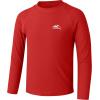 imageToddler Boys Swim Shirt Long Sleeve Rash Guard UPF 50 Sun Protection Shirts for Baby Kids Quick DryRed