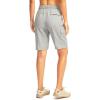 imageWomens 10 Hiking Golf Long Shorts with 5 Pockets Knee Length Lightweight Quick Dry Cargo Bermuda Shorts for WomenBright Grey