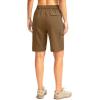 imageWomens 10 Hiking Golf Long Shorts with 5 Pockets Knee Length Lightweight Quick Dry Cargo Bermuda Shorts for WomenBrown