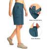 imageWomens 10 Hiking Golf Long Shorts with 5 Pockets Knee Length Lightweight Quick Dry Cargo Bermuda Shorts for WomenDusty Blue