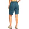 imageWomens 10 Hiking Golf Long Shorts with 5 Pockets Knee Length Lightweight Quick Dry Cargo Bermuda Shorts for WomenDusty Blue