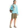 imageWomens 10 Hiking Golf Long Shorts with 5 Pockets Knee Length Lightweight Quick Dry Cargo Bermuda Shorts for WomenDusty Khaki