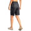 imageWomens 10 Hiking Golf Long Shorts with 5 Pockets Knee Length Lightweight Quick Dry Cargo Bermuda Shorts for WomenGrey Camo