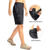 imageWomens 10 Hiking Golf Long Shorts with 5 Pockets Knee Length Lightweight Quick Dry Cargo Bermuda Shorts for WomenGrey Camo