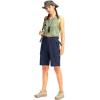 imageWomens 10 Hiking Golf Long Shorts with 5 Pockets Knee Length Lightweight Quick Dry Cargo Bermuda Shorts for WomenNavy