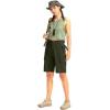 imageWomens 10 Hiking Golf Long Shorts with 5 Pockets Knee Length Lightweight Quick Dry Cargo Bermuda Shorts for WomenOlive
