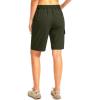 imageWomens 10 Hiking Golf Long Shorts with 5 Pockets Knee Length Lightweight Quick Dry Cargo Bermuda Shorts for WomenOlive