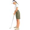 imageWomens 10 Hiking Golf Long Shorts with 5 Pockets Knee Length Lightweight Quick Dry Cargo Bermuda Shorts for WomenSage Grey