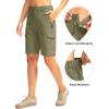 imageWomens 10 Hiking Golf Long Shorts with 5 Pockets Knee Length Lightweight Quick Dry Cargo Bermuda Shorts for WomenSage Grey