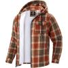 imageG Gradual Mens Flannel Jacket Fleece Sherpa Lined Hoodies Zip Up Plaid Shirt Warm Winter Jackets for Men with Zipper PocketsOrange