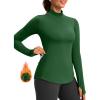 imageG Gradual Thermal Shirts for Women Long Sleeve Mock Neck Fleece Tops Running Workout Cold Weather Gear with Zip PocketZarmy Green