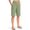 imageG Gradual Womens 12 Bermuda Long Shorts with Pockets High Waisted Stretch Knee Length Shorts for Women Summer WalkingVibrant Green