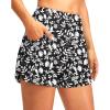 imageG Gradual Womens 3 High Waisted Swim Board Shorts with Pockets Quick Dry Swimsuit Bottoms Bathing Suit for Women with LinerWhite Flower