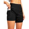 imageG Gradual Womens 5 High Waisted Swim Board Shorts Quick Dry UPF 50 Swimming Beach Shorts for Women with Liner PocketsBlack