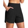 imageG Gradual Womens 5 Swim Board Shorts Quick Dry High Waisted Beach Shorts for Women Swimsuit Bottoms with Liner PocketsBlack