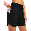 imageG Gradual Womens 7 Quick Dry High Waisted Swim Board Shorts with Zipper Pockets UPF 50 Beach Shorts for Women with LinerBlack
