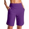 imageG Gradual Womens 9 Long Swim Board Shorts High Waisted Quick Dry Beach Swimming Shorts for Women with Pockets LinerPurple