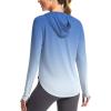 imageG Gradual Womens UPF 50 Sun Shirt with Hoodie Long Sleeve UV Protection Shirts Lightweight Hiking Fishing Shirts for WomenBlueWhite Gradient