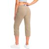 imageG Gradual Womens Yoga Capri Pants with Zipper Pocket High Waist Leggings Crop Straight Leg Workout Exercise Capris for WomenKhaki