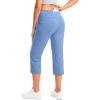 imageG Gradual Womens Yoga Capri Pants with Zipper Pocket High Waist Leggings Crop Straight Leg Workout Exercise Capris for WomenNiagara
