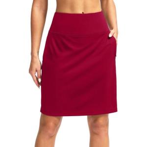 imageG Gradual 20 Golf Skorts Skirts for Women with Pockets Knee Length Skort Athletic Modest Long Tennis Skirts for WomenRed