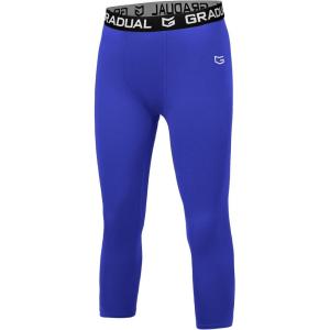 imageG Gradual Boys Compression Leggings Quick Dry Youth Basketball Football Pants Base Layer Sports Tights for BoysBlue