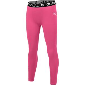 imageG Gradual Boys Compression Leggings Quick Dry Youth Basketball Football Pants Base Layer Sports Tights for BoysPink