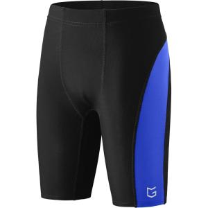 imageG Gradual Boys Swim Jammers Youth Competitive Swim Team Trunks Quick Dry Stretch Racing Swimsuit Swimming Shorts for BoyBlackBlue