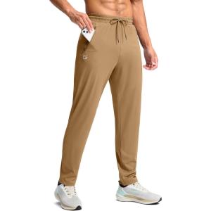 imageG Gradual Mens 30323436 Inseam Tall Sweatpants with Zipper Pockets Stretch Long Joggers Athletic Workout Pants MenKhaki