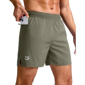 imageG Gradual Mens Athletic Running Shorts 759 Zipper Pocket Lightweight Workout Gym Quick Dry Shorts Golf Tennis HikingGrey Sage