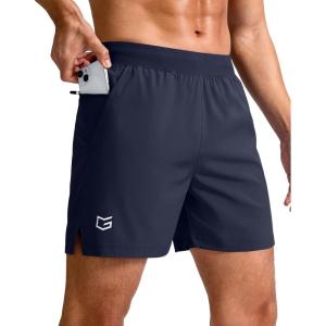 imageG Gradual Mens Athletic Running Shorts 759 Zipper Pocket Lightweight Workout Gym Quick Dry Shorts Golf Tennis HikingNavy