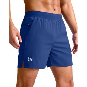 imageG Gradual Mens Athletic Running Shorts 759 Zipper Pocket Lightweight Workout Gym Quick Dry Shorts Golf Tennis HikingRoyal Blue