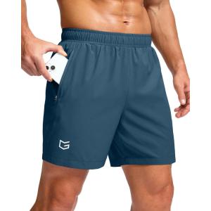 imageG Gradual Mens Athletic Running Shorts with Zipper Pockets Quick Dry 7 5 9 Workout Gym Shorts for Basketball HikingDusty Blue